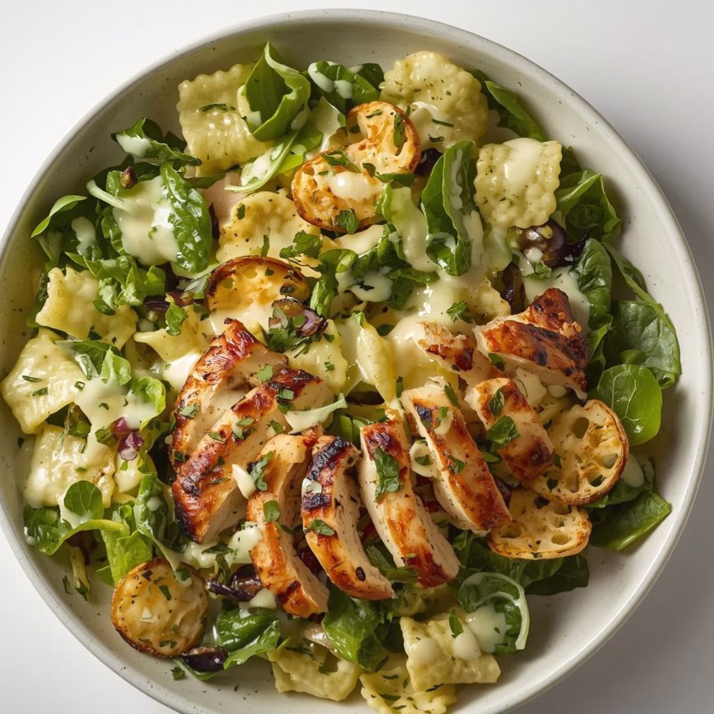 Caesar Pasta Salad with Zesty Grilled Chicken Recipe