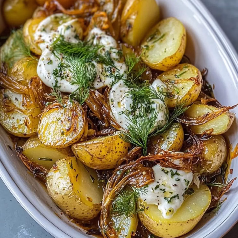 Caramelised Fennel & Potatoes with Tahini Cream Recipe
