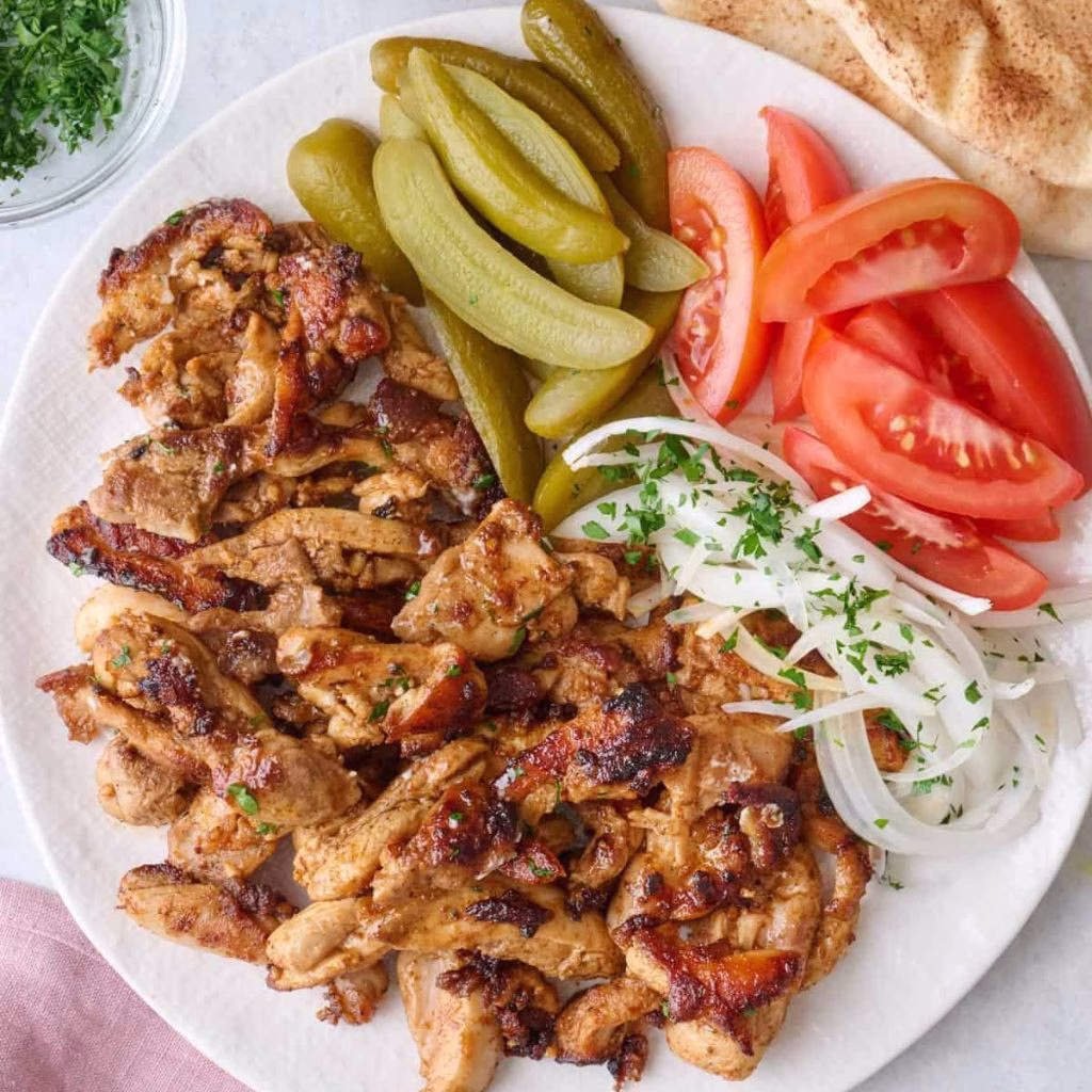 Chicken Shawarma Pita Plate Recipe
