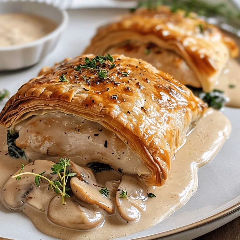 Chicken Wellington with Dijon Cream Sauce Recipe