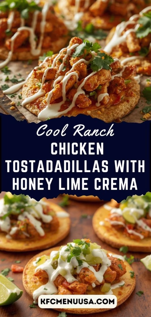 Cool Ranch Chicken Tostadadillas with Honey Lime Crema Recipe
