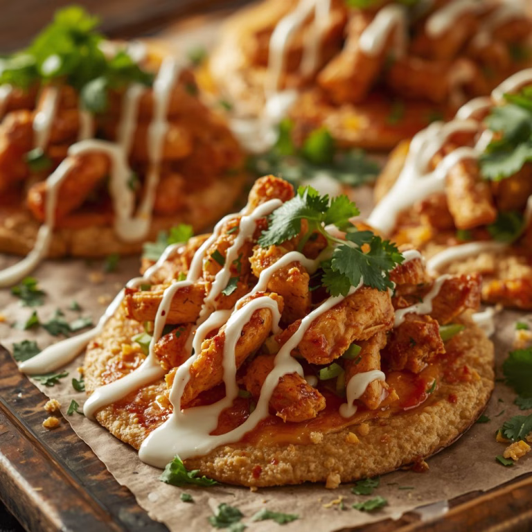 Cool Ranch Chicken Tostadadillas with Honey Lime Crema Recipe