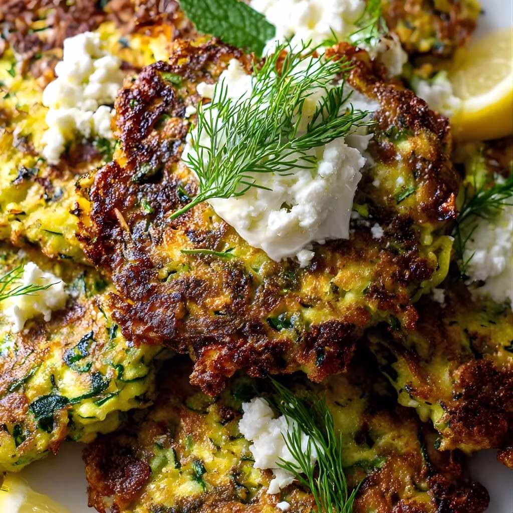 Courgette, Pea & Feta Fritters Recipe