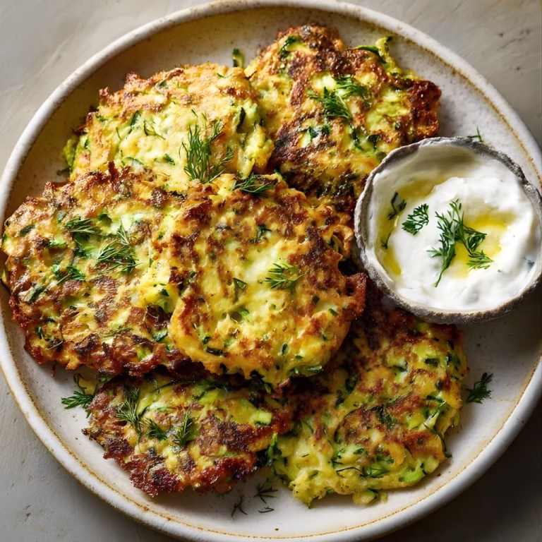 Courgette, Pea & Feta Fritters Recipe