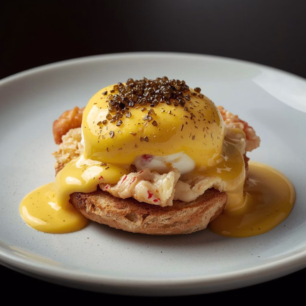 Crab Eggs Benedict with Caviar Recipe
