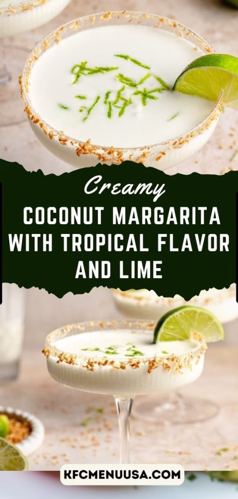 Creamy Coconut Margarita with Tropical Flavor and Lime