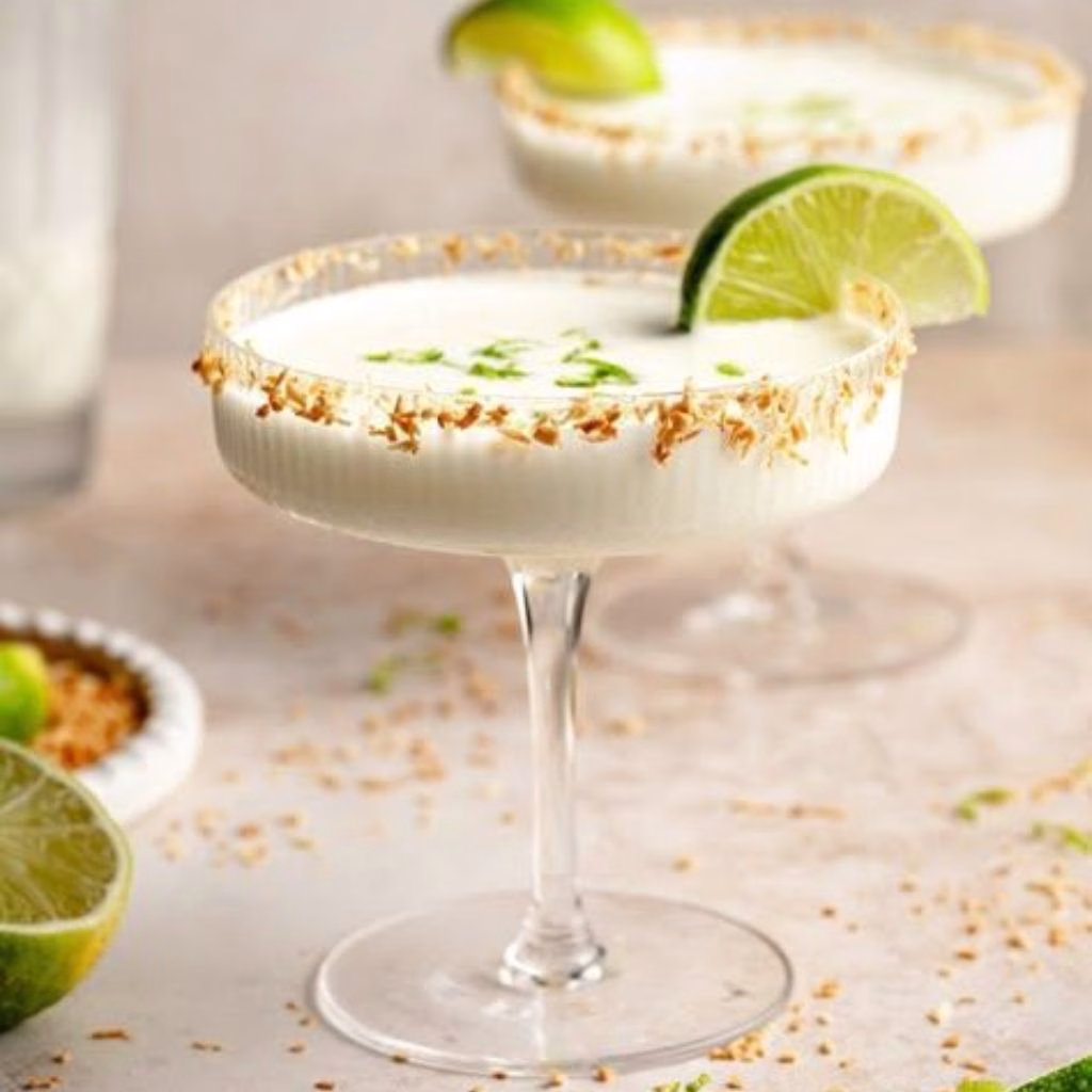 Creamy Coconut Margarita with Tropical Flavor and Lime