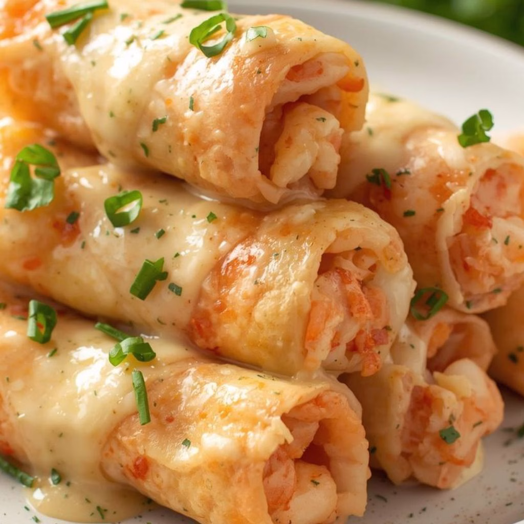 Creamy Garlic Parmesan Shrimp Roll-Ups Recipe