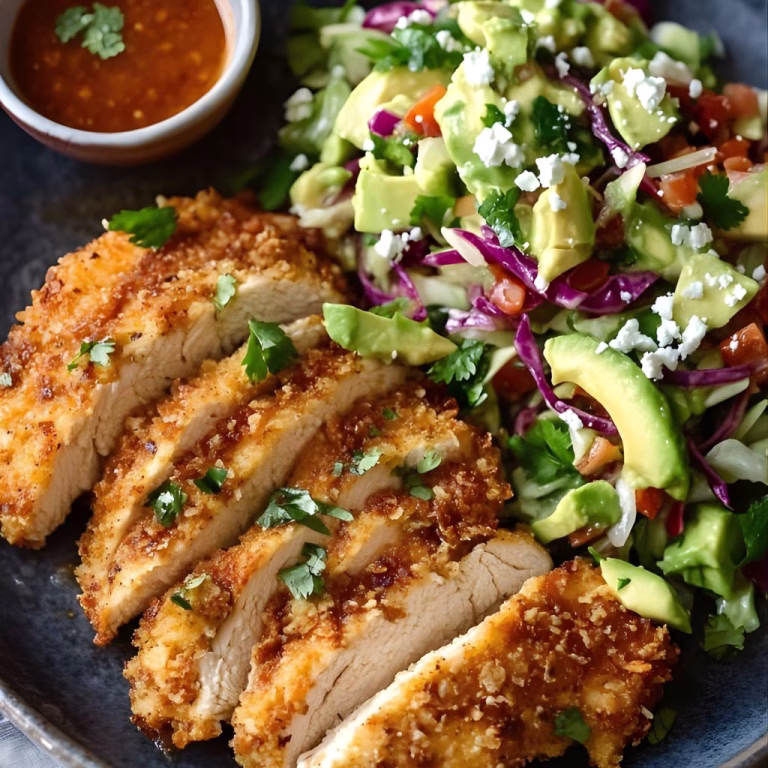Crispy Chipotle Chicken with Creamy Avocado Slaw Recipe