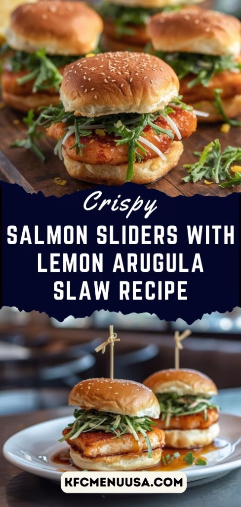 Crispy Salmon Sliders with Lemon Arugula Slaw Recipe