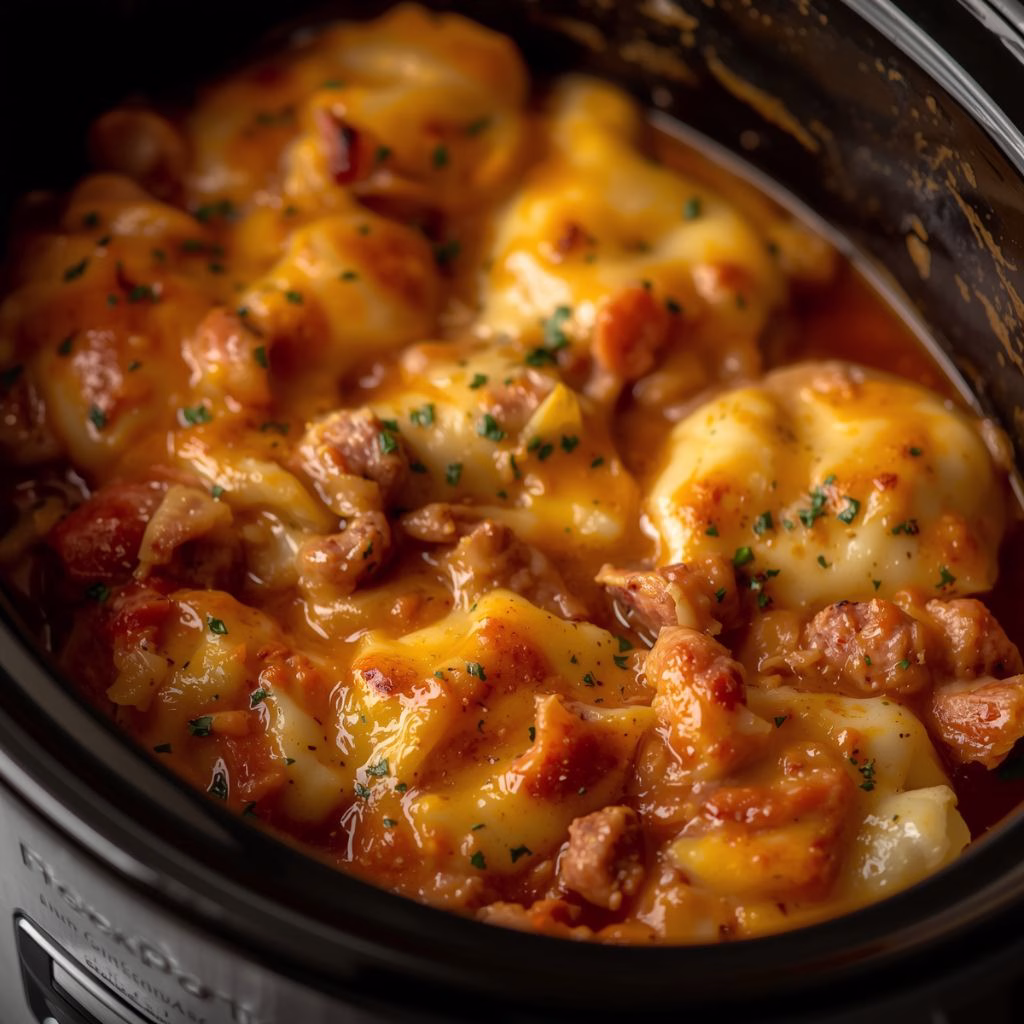 Crockpot Pierogi Casserole Recipe With Kielbasa