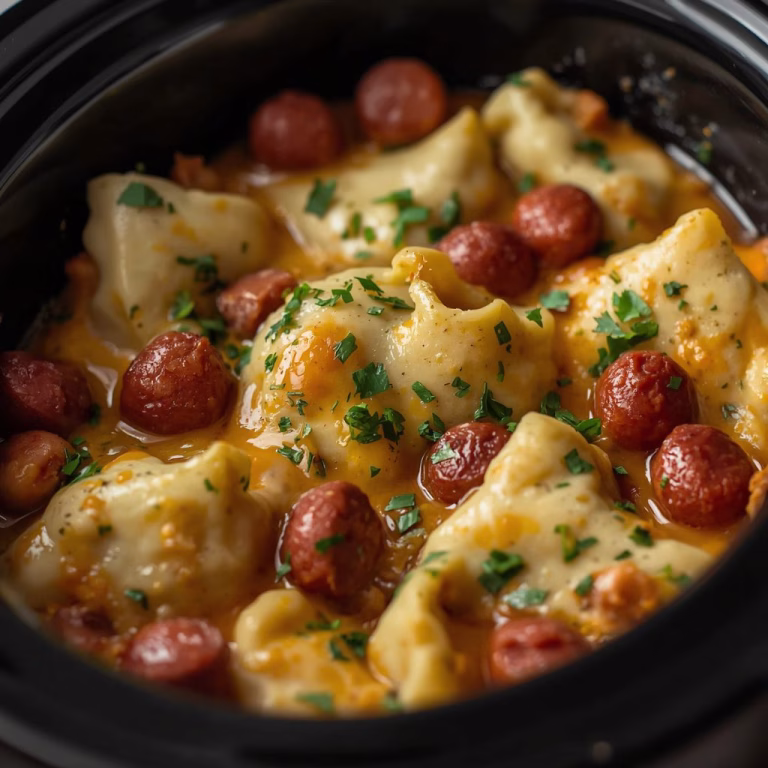 Crockpot Pierogi Casserole Recipe With Kielbasa