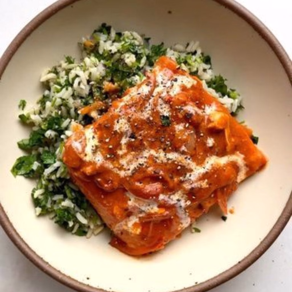 Curried Salmon & Herby Rice Recipe