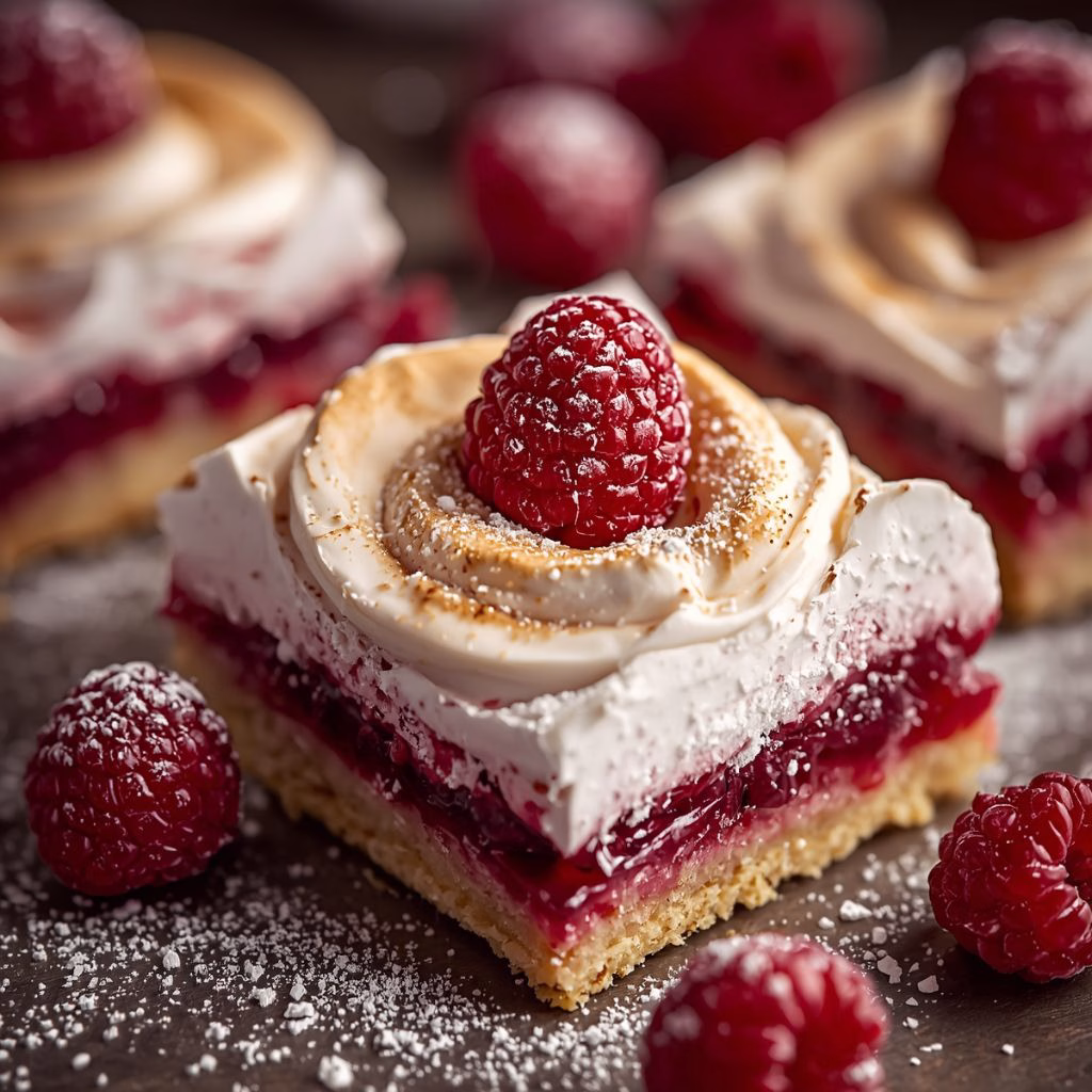 Double Raspberry Meringue Bars Recipe
