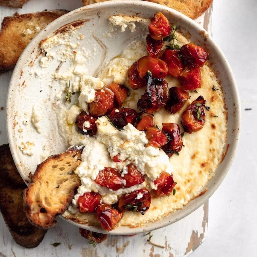 Fire roasted tomato and goat cheese dip Recipe