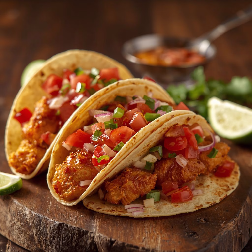 Garlic Butter Honey BBQ Chicken Tacos Recipe
