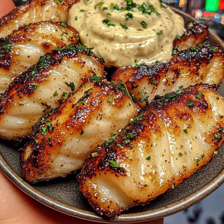 Garlic Cod Bites with Creamy Lemon Herb Dip Recipe