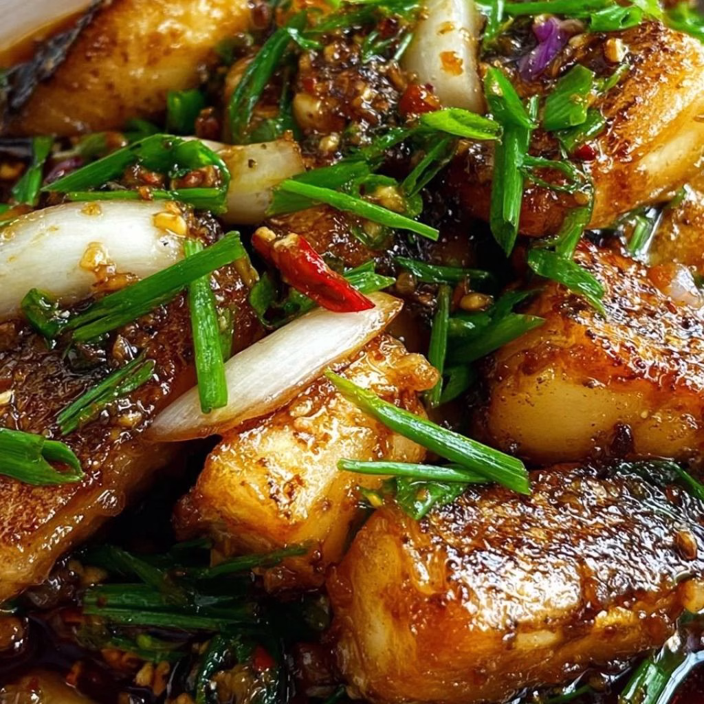 Ginger Onion Fried Sea Bass Recipe