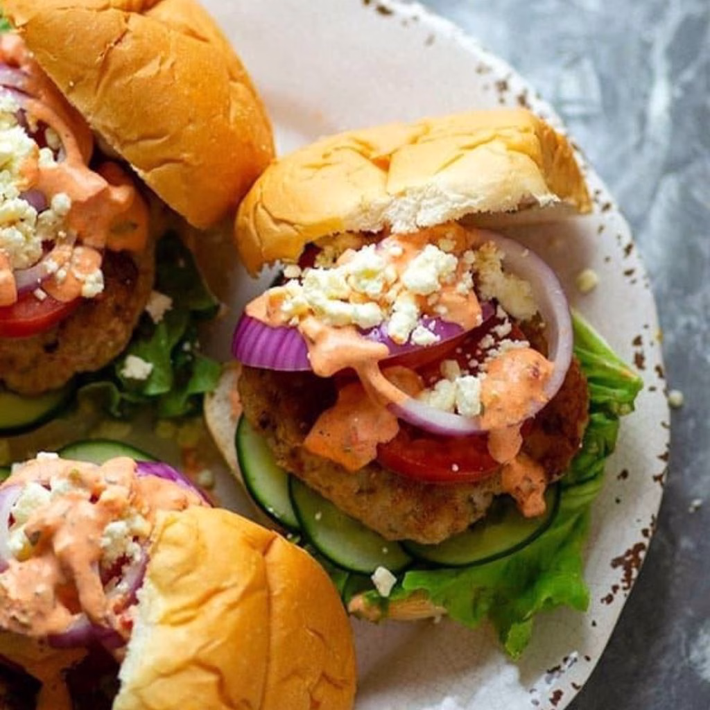 Greek Chicken Burgers with Tzatziki Recipe