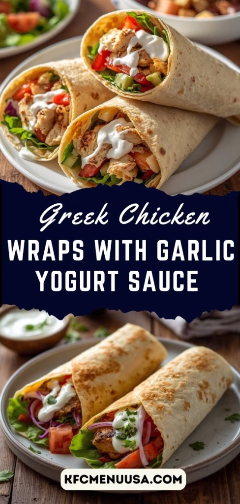 Greek Chicken Wraps with Garlic Yogurt Sauce Recipe