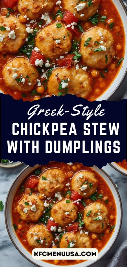 Greek-Style Chickpea Stew with Dumplings Recipe