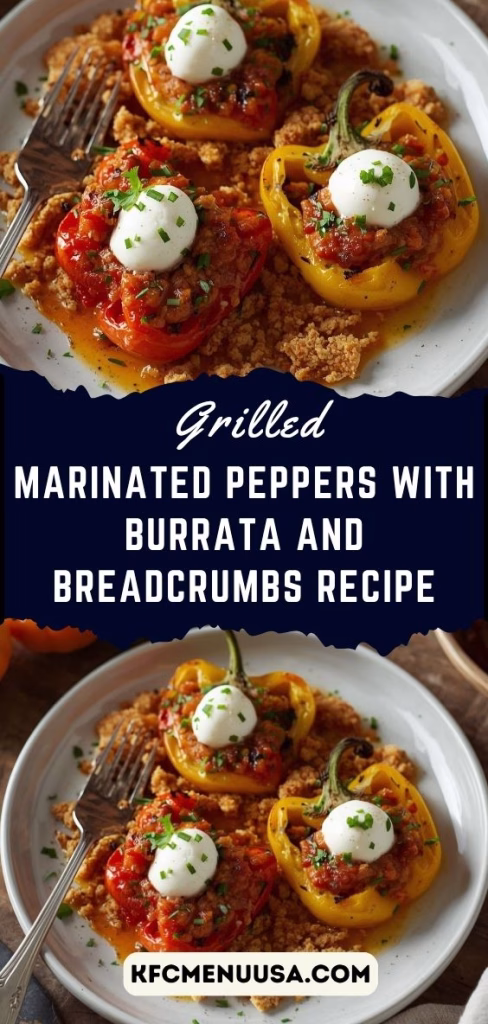 Grilled Marinated Peppers with Burrata and Breadcrumbs Recipe 