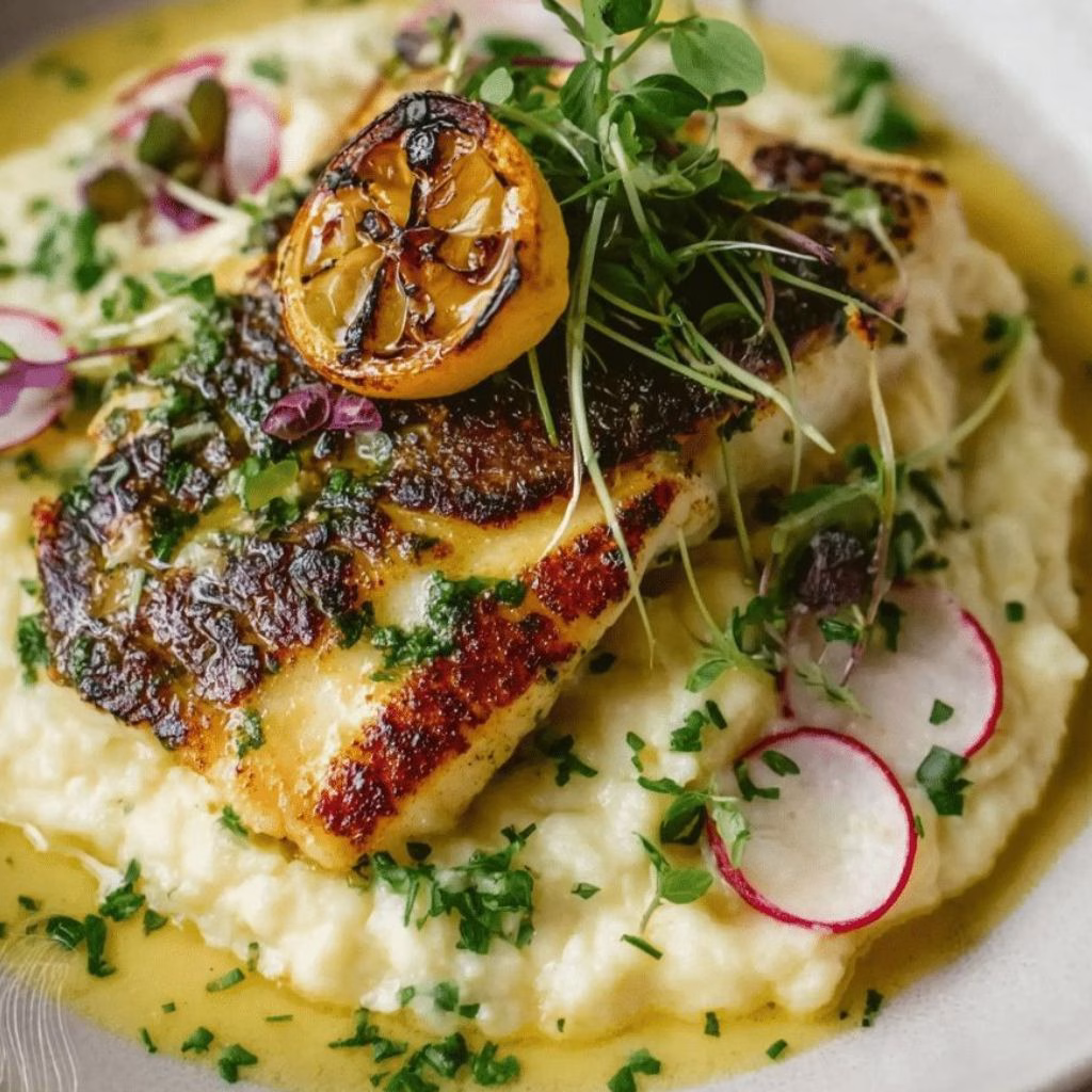 Grilled Sea Bass with Herb Butter Recipe