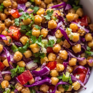 Healthy Chopped Chickpea & Cabbage Salad Recipe