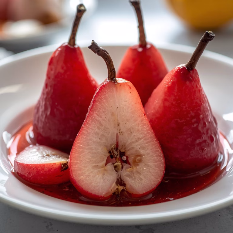 Hibiscus & Orange Poached Pears Recipe