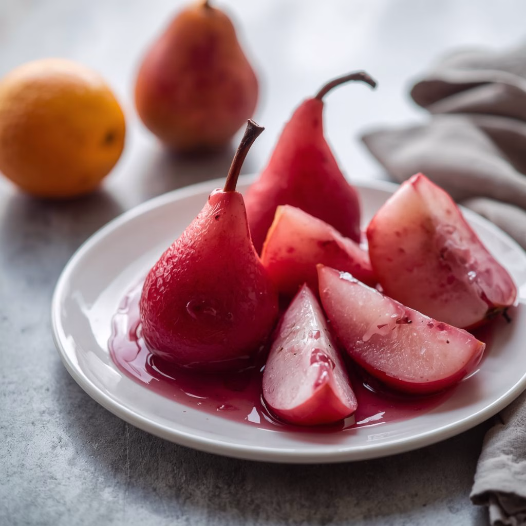 Hibiscus & Orange Poached Pears Recipe
