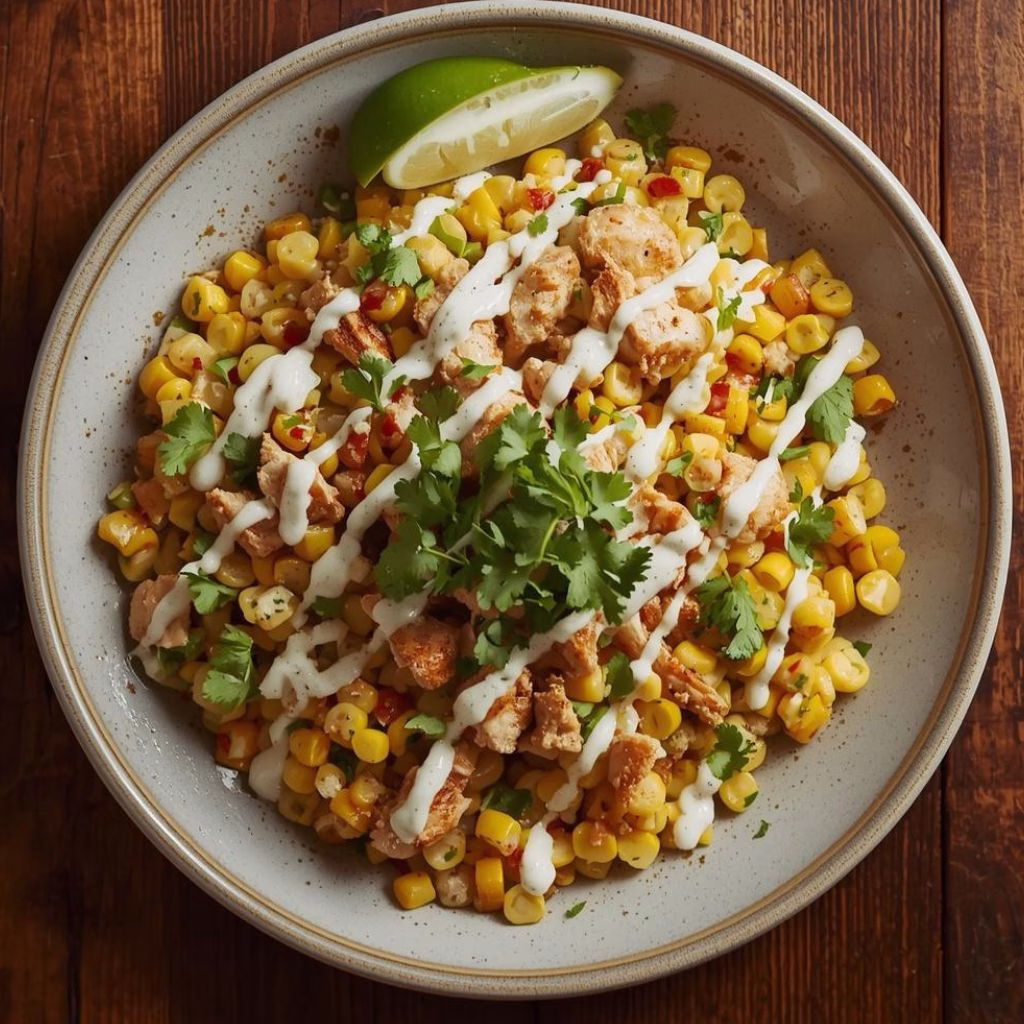 High Protein Chicken Street Corn Salad Recipe