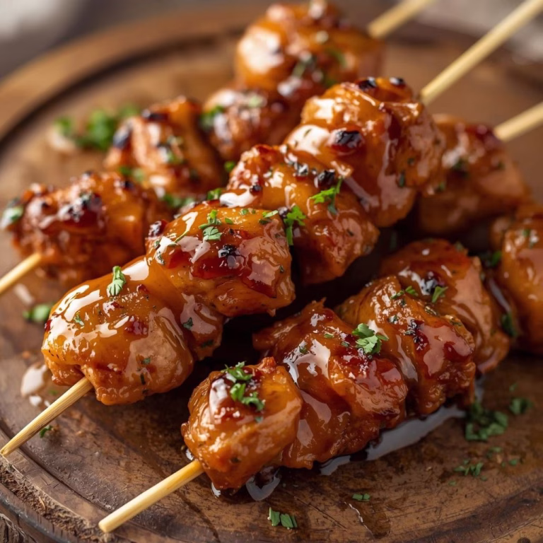 Honey Garlic Chicken Skewers Recipe