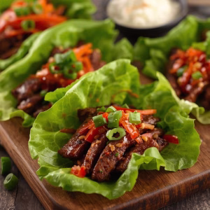 Korean BBQ Beef Lettuce Wraps Recipe