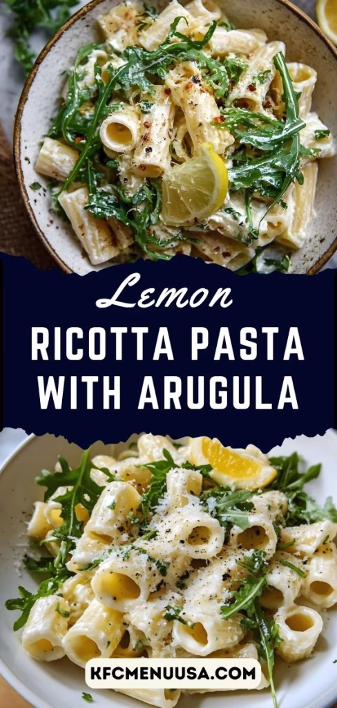 Lemon Ricotta Pasta With Arugula Recipe