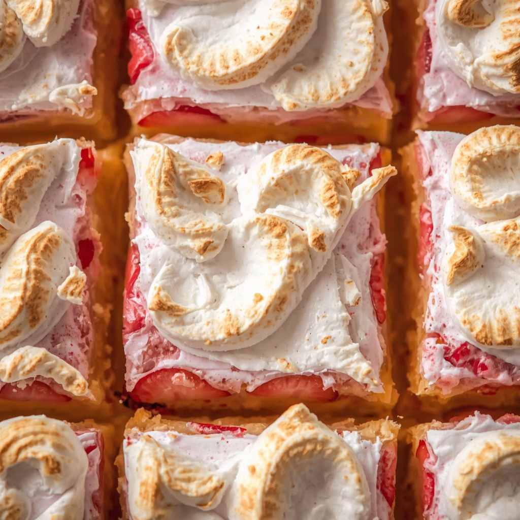 Lemon Pie Bars with Strawberry Meringue Recipe