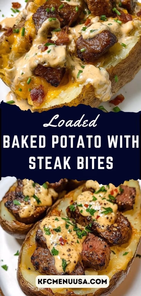 Loaded Baked Potato with Steak Bites Recipe