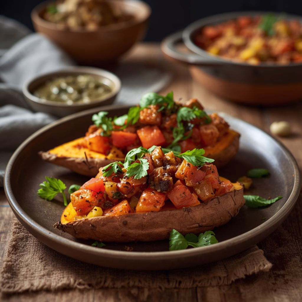 Mediterranean Stuffed Sweet Potato Boats Recipe