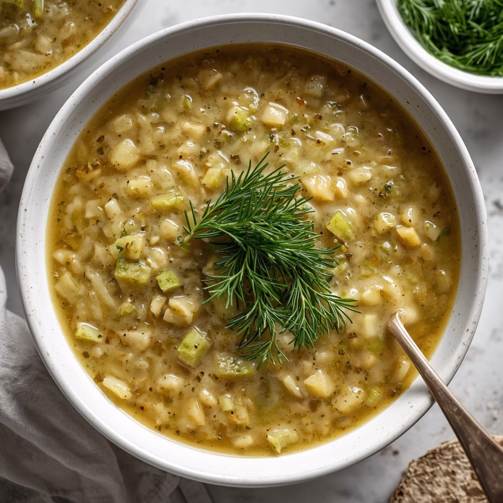 Orzo Leek & Dill Soup Recipe