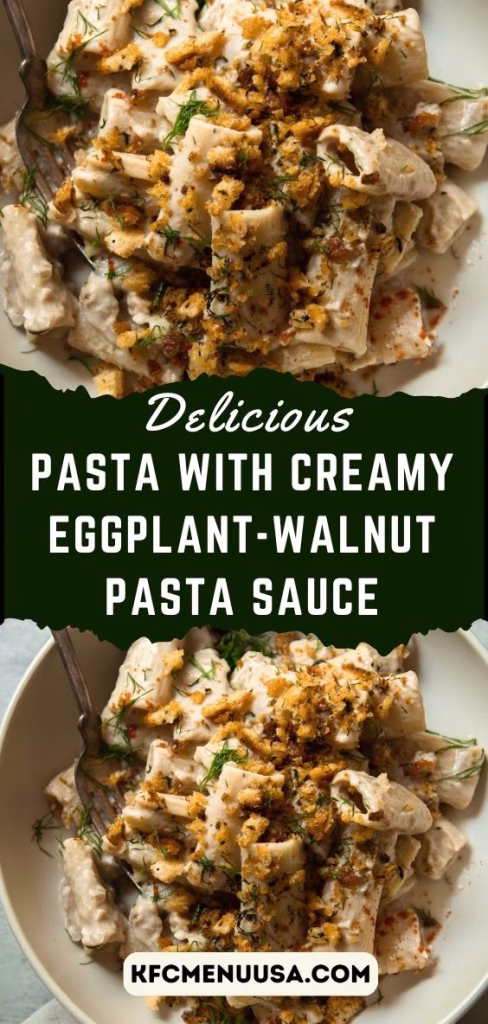 Pasta with Creamy Eggplant-Walnut Pasta Sauce