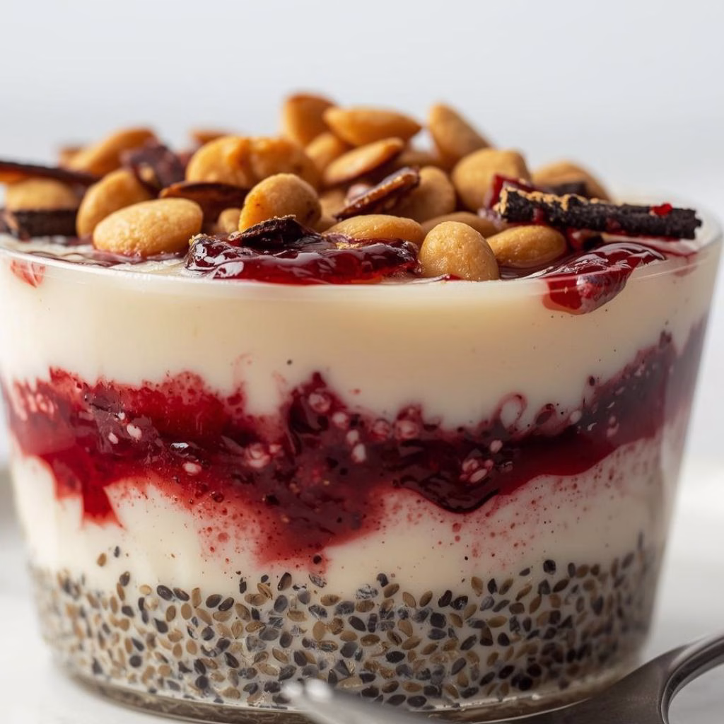 Peanut Butter & Jelly Chia Seed Pudding Recipe 
