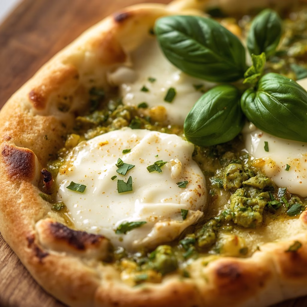 Pesto Mozzarella Naan Recipe
