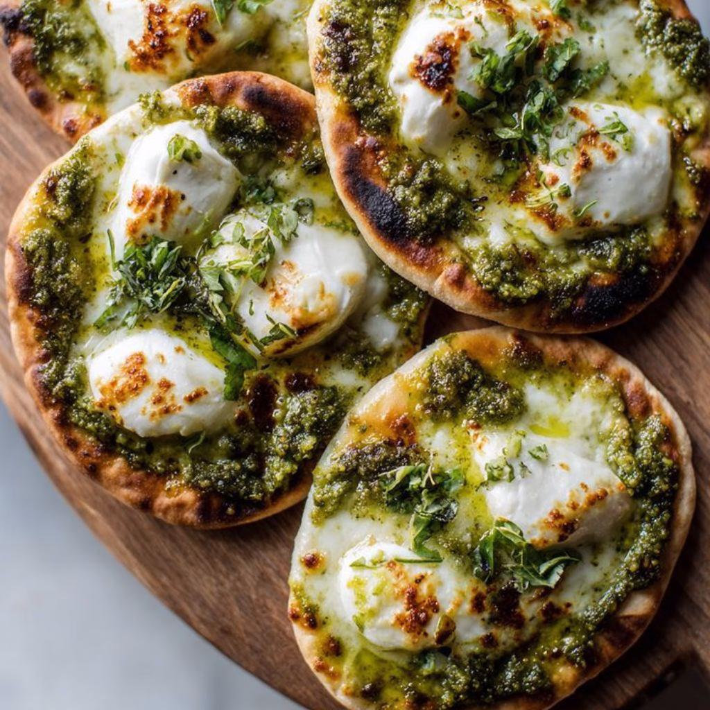 Pesto Mozzarella Naan Recipe