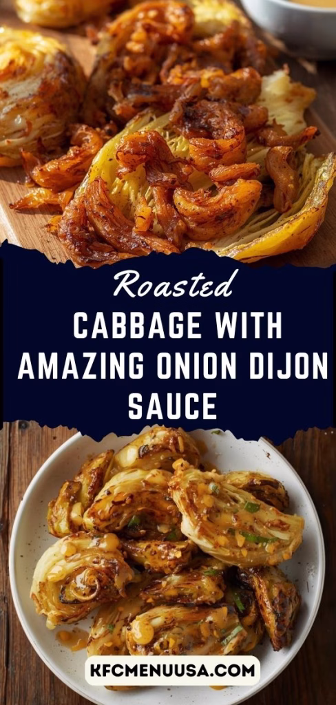 Roasted Cabbage with Amazing Onion Dijon Sauce Recipe