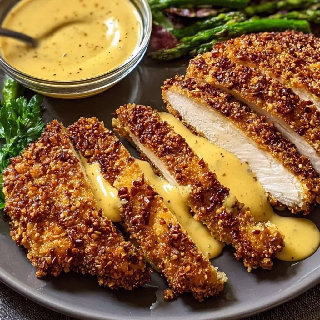 Pretzel Crusted Chicken with Spicy Honey Mustard Recipe