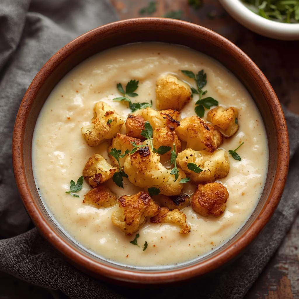 Roasted Cauliflower and Aged White Cheddar Soup Recipe