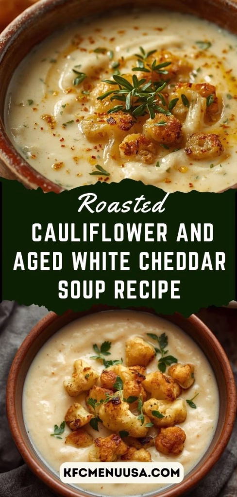 Roasted Cauliflower and Aged White Cheddar Soup Recipe