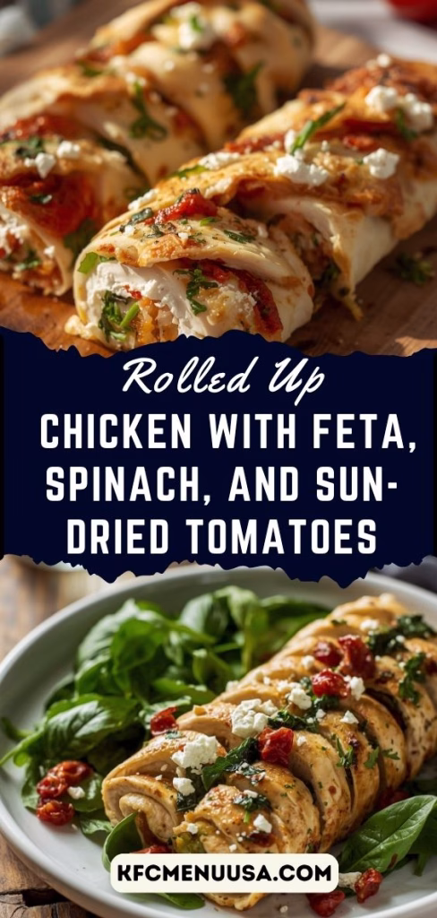 Rolled Up Chicken with Feta, Spinach, and Sun-Dried Tomatoes Recipe