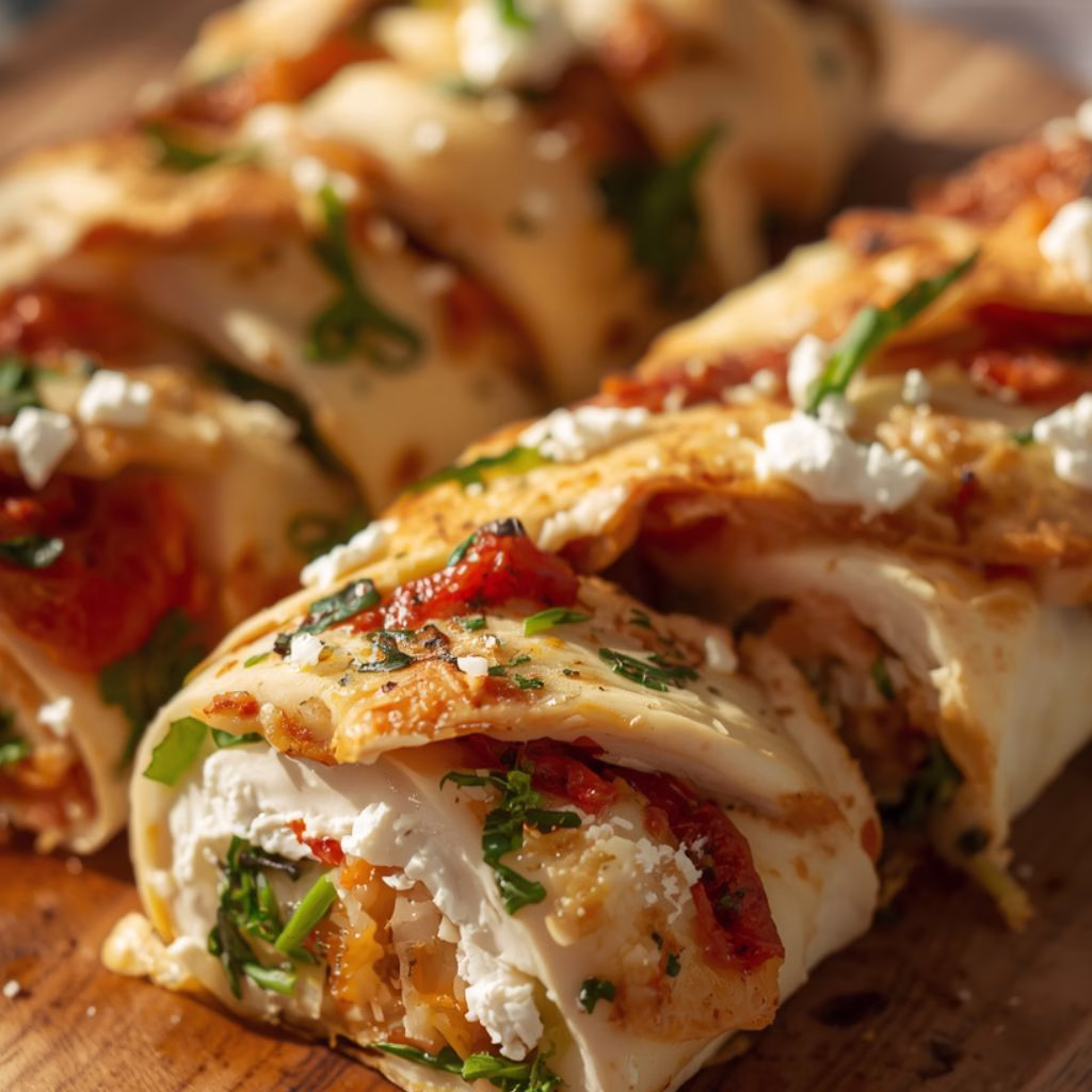 Rolled Up Chicken with Feta, Spinach, and Sun-Dried Tomatoes Recipe