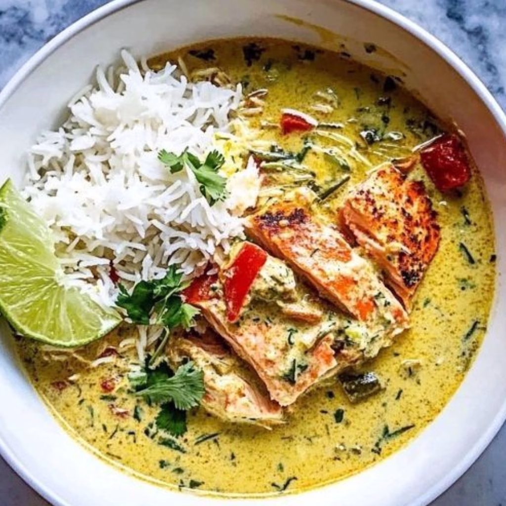 Salmon in Coconut Lime Indian Curry Recipe