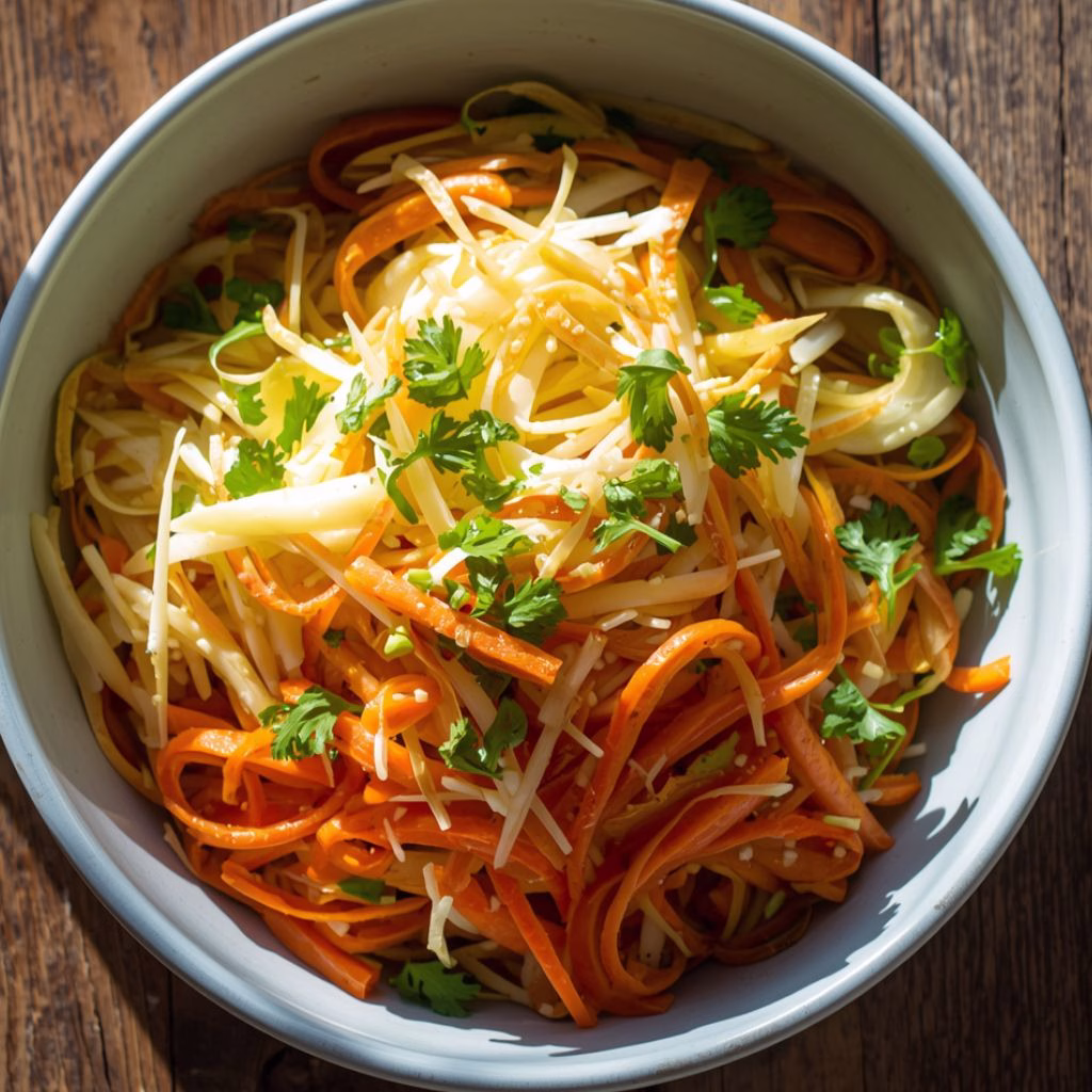 Shaved Fennel & Carrot Salad with Lemon Honey Dressing Recipe
